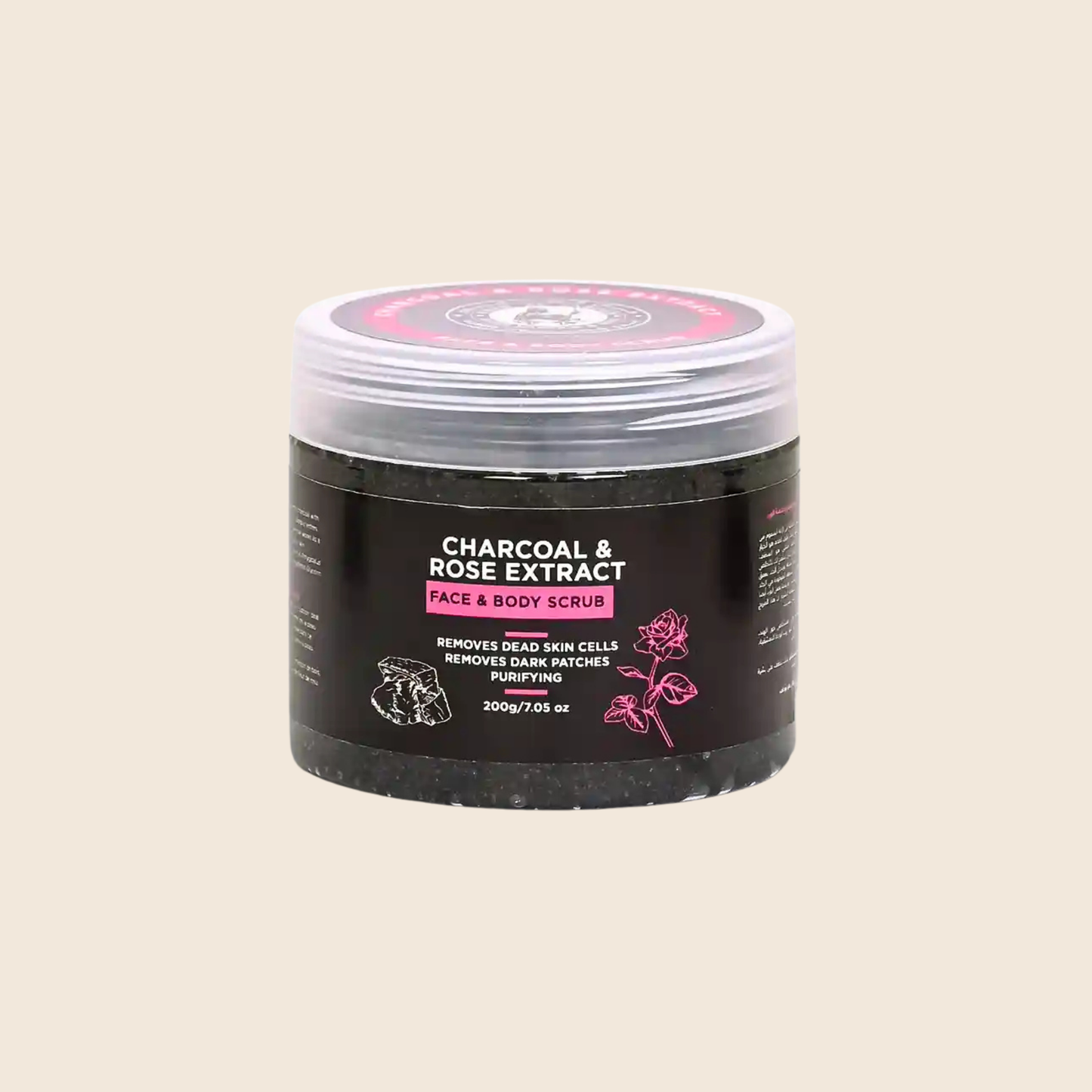 Charcoal and Rose Face & Body Scrub